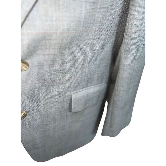 Vintage Bill Blass Blazer Plaid Suit Coat Hudsons Size 42R Jacket Gray Glencheck - Picture 5 of 13